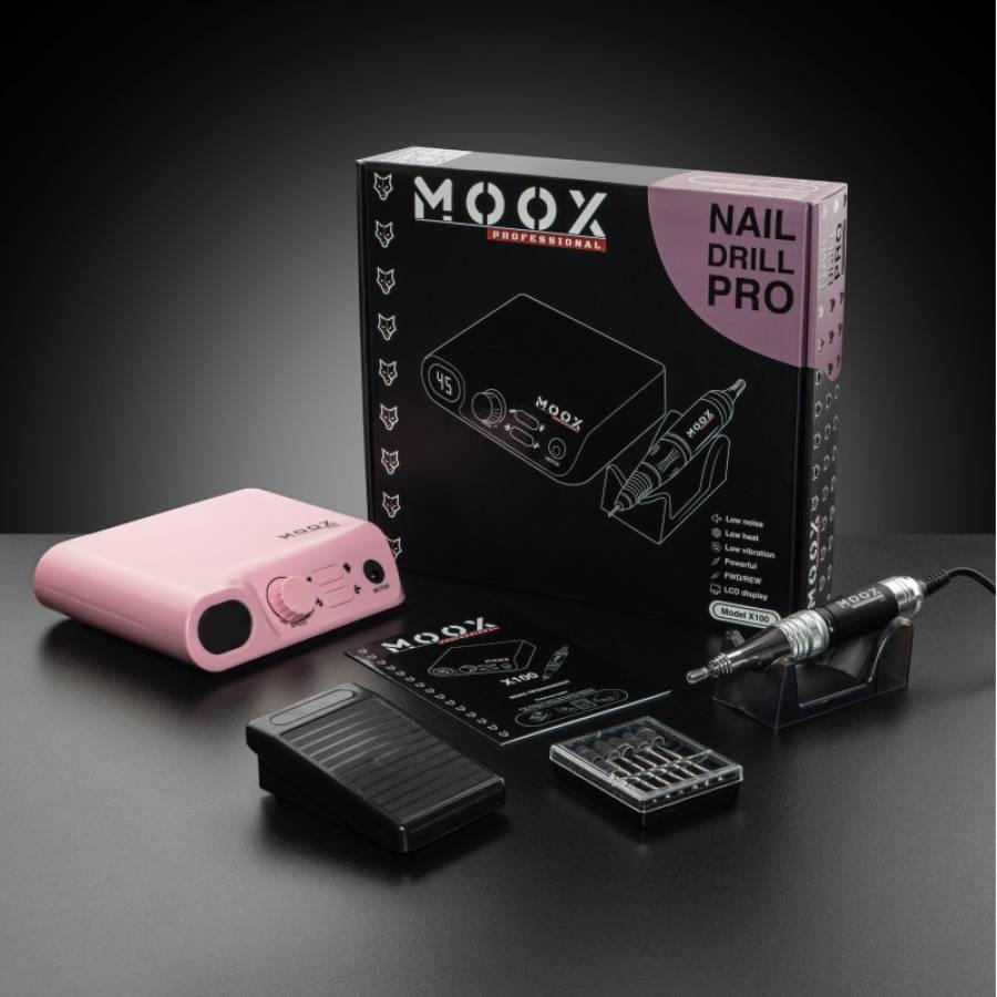 Фрезер для манікюру та педикюру Moox X100, 45 000 об/хв (рожевий)