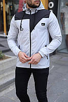 Мужская куртка-ветровка Jordan демисезонная с капюшоном белая S
