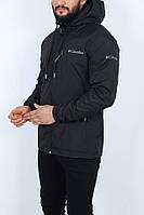 Мужская куртка ветровка Columbia демисезонная с капюшоном черная L