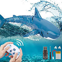 Интерактивная игрушка Акула на радиоуправлении с USB Shark Z102 / Интерактивная игрушка для детей с пультом ДУ