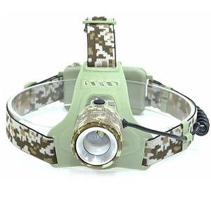 Ліхтар налобний CH-002M-T6 camouflage, signal light, zoom, ЗУ Type-C, фото 3