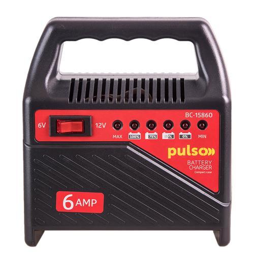 Трансформаторний зарядний пристрій — PULSO BC-15860 6-12V/6A/15-80AHR/світлодіодн.індик. (BC-15860)