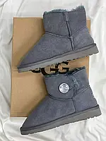 UGG Mini UGG Mini Bailey Button Bling Grey (Распродажа) w sale