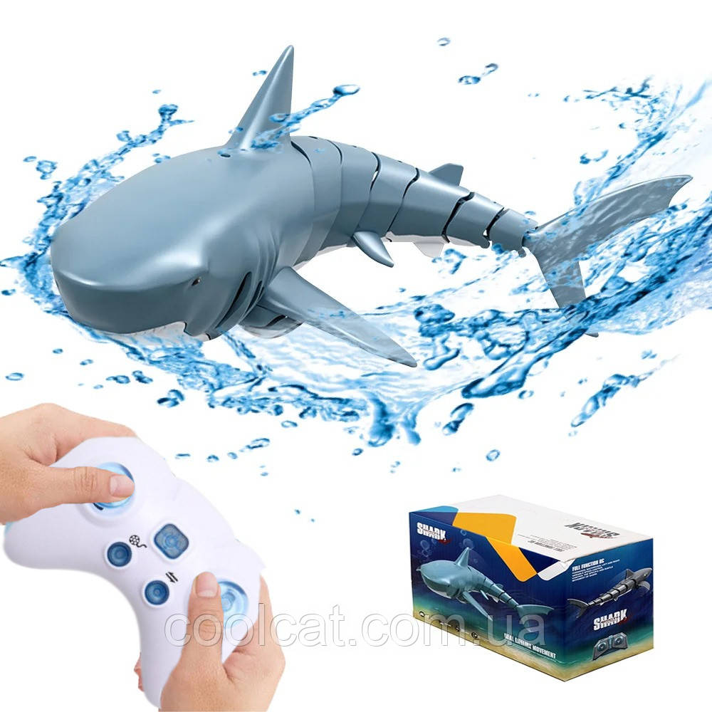 Іграшка радіокерована з USB "Акула" Shark Z102 / Дитяча плаваюча інтерактивна риба на пульті керування