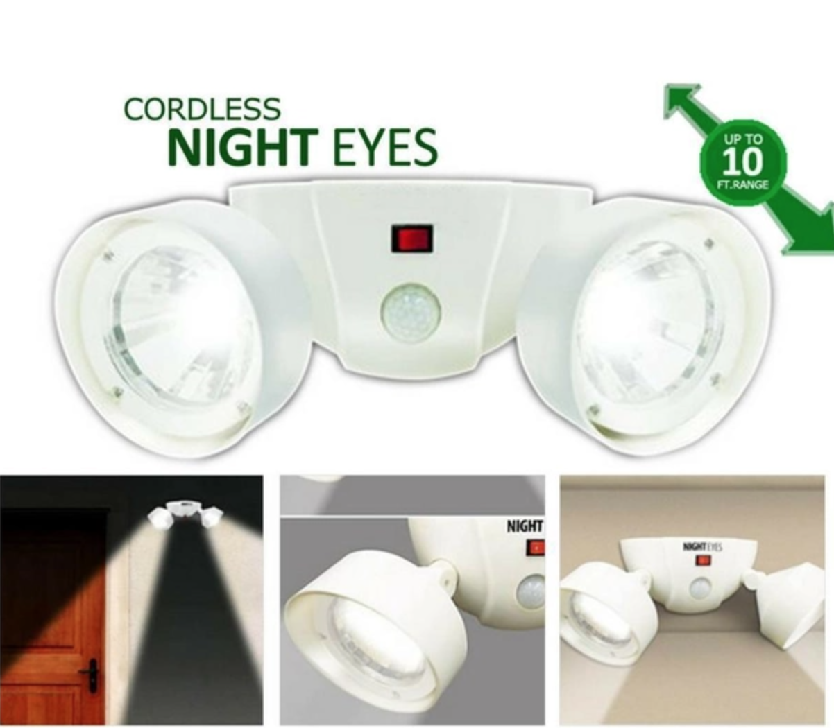 Беспроводной фонарь на стену Cordless Night Eyes Уличный светильник с датчиком движения ТОП_TRS - фото 1 - id-p2127200407
