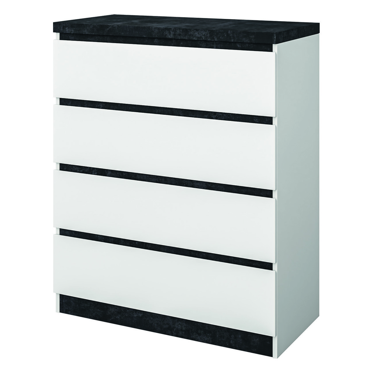 Сучасний маленький комод на 4 шухляди для речей без ручок 80 см у спальню ДСП Мія Світ Меблів