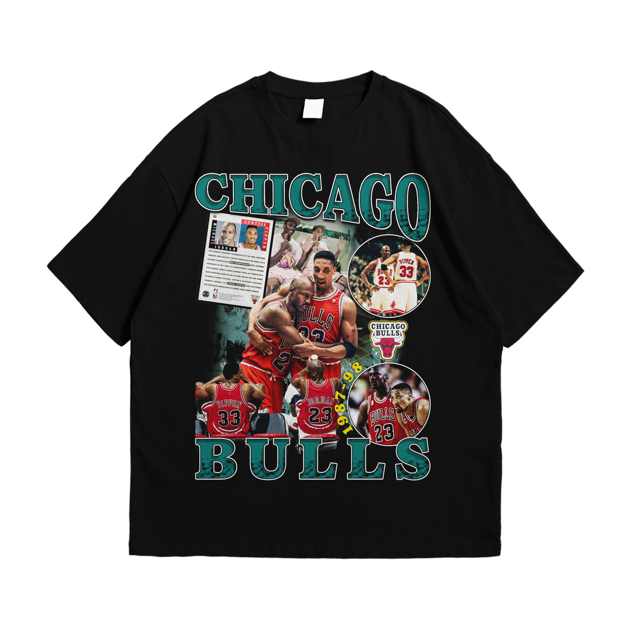 Футболка з принтом Chicago Bulls XXL Чорний