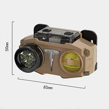 Ліхтар налобний CH-8825-3P35+COB(white+yellow)+RGB, Motion Sensor, Power Bank, Li-Ion акумулятор, індикація заряду, ЗУ Type-C, Box, фото 4