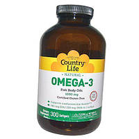 Рыбий жир Омега 3 Omega-3 Fish Body Oil Country Life 300гелкапс (67124003)