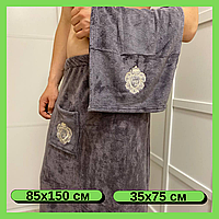 Мужское полотенце килт для сауны Набор полотенец для душа для мужчин в подарок Пареокилт юбка для бани