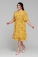 Легкое летнее платье желтое шифоновое