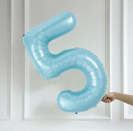 Фольгована цифра 5 розмір 75см | Sugar Blue, фото 2