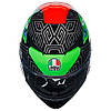 МОТОШОЛОМ ЗАКРИТИЙ AGV K3 - KAMALEON BLACK/RED/GREEN, фото 7