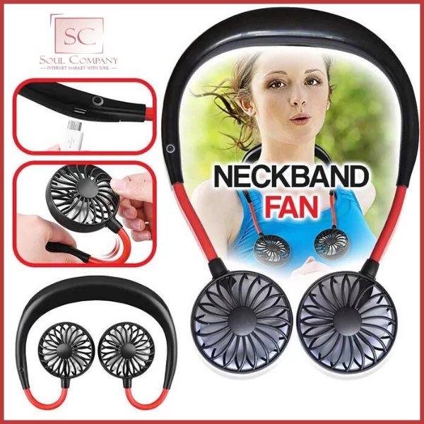 Портативний мінівентилятор на шию Hands Free Sport Fan Usb
