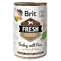 Влажный корм для собак Brit Fresh Turkey with Peas с индейкой и горошком 6 шт*400 гр