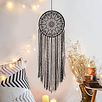 Nice Dream Black Dream Catcher, kruzhevnoy lovets snov ruchnoy raboty kryuchkom dlya nastennogo dekora, ukrasheniy, remesel. Ob e