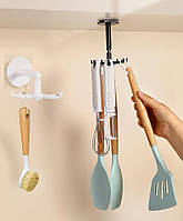 Крючок кухонный поворотный самоклеящийся универсальный, держатель для кухонных принадлежностей настенный