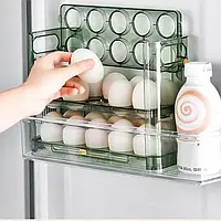 Контейнер для яєць в холодильник підставка, зручний органайзер для зберігання яєць 30шт, тара для яєць із пластику ТОП_TRS