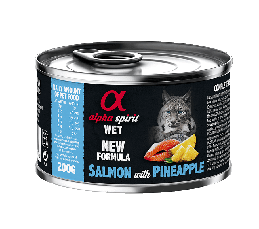 Консерви для котів з лососем та ананасами Alpha Spirit 6 шт по 200 грам