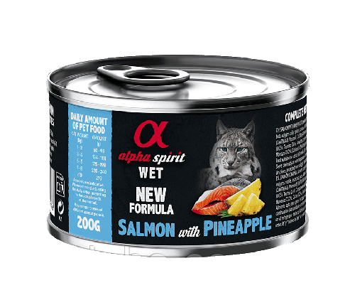 Консерви для котів з лососем та ананасами Alpha Spirit 6 шт по 200 грам, фото 2