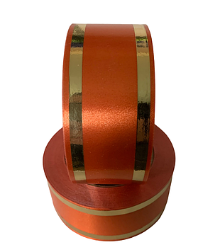 Стрічка ритуальна, колір оранжевий, ЗОЛОТО - 5 см