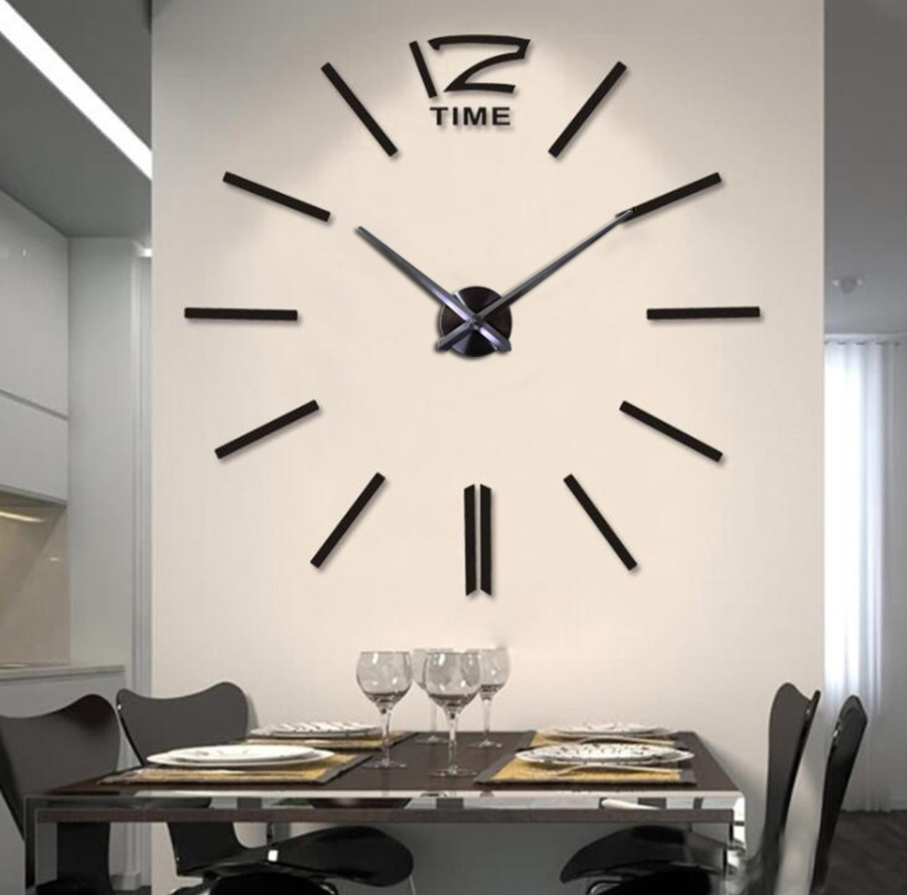 Годинник настінний 3D годинник наліпка XZ1.27 Годинник класичний Чорний сітікер ТОП_TRS