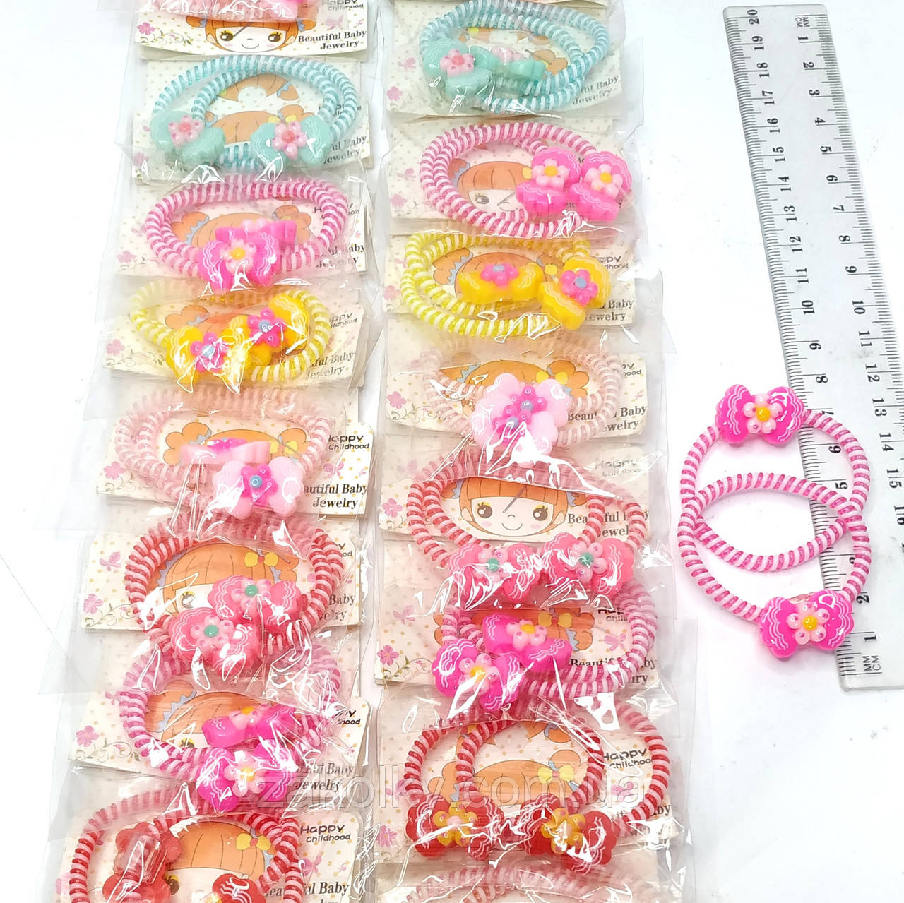 Гумки для волосся дитячі силіконові "Бантики".