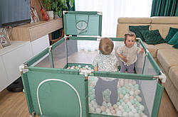 Дитячий Манеж СУХИЙ БАСЕЙН Handloteka 125x125x66 З КОШИКОМ Зелений KK-100X-48