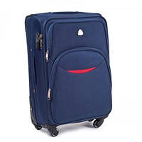 Большой дорожний чемодан полиэстер синий Арт.1708/4 blue (L) Wings Польща