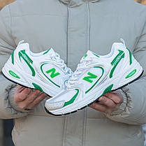Жіночі Кросівки New Balance 530 White Silver Green / Нью Беланс 530 Білі із Сріблястим та Зеленим, фото 3