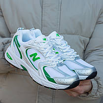 Жіночі Кросівки New Balance 530 White Silver Green / Нью Беланс 530 Білі із Сріблястим та Зеленим, фото 4
