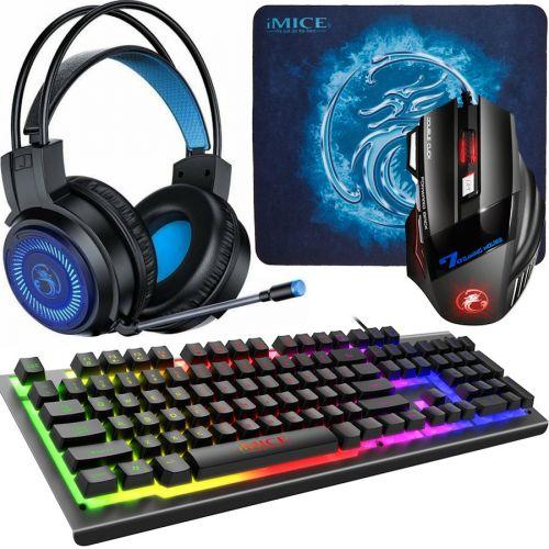 Геймерський ігровий набір 4 в 1 Gaming Set | Клавіатура | Мишка | Килимок | Навушники