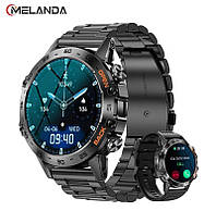 Смарт-часы MELANDA MD52 MD52-Steel-Black мужские с Bluetooth, водостойкие, IP67, 1,39 дюйма