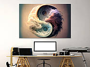 Велика картина на полотні "Інь і Ян" з дерев'яною рамою, фото 8