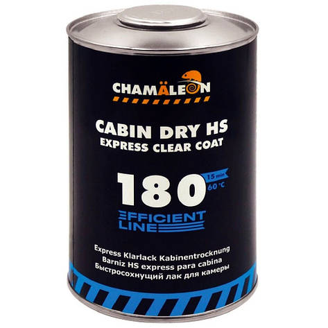 Акриловий експрес-лак без затверджувача прозорий Chamaleon Cabin Dry 180 2K HS 2:1 Express Clear Coat 1л, фото 1