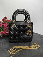 УЦЕНКА! Сумка Dior женская, черная, кожаная сумочка через плечо диор шопер..