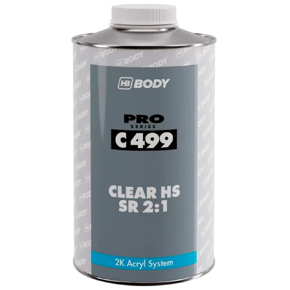 Акриловий лак без затверджувача прозорий Body C499 2K HS 2:1 Clear SR 1л