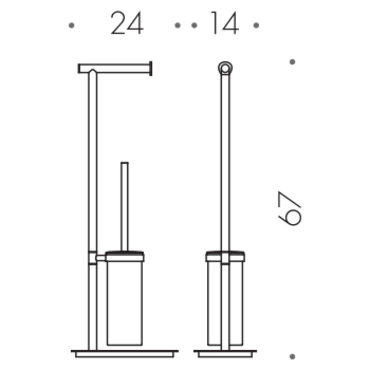 Colombo B9904 Square Стійка з папоротримачем та йоржиком хром/скло, фото 1