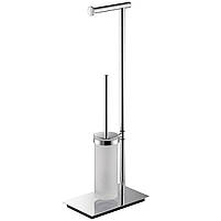 Colombo B9904 Square Стійка з папоротримачем та йоржиком хром/скло, фото 2