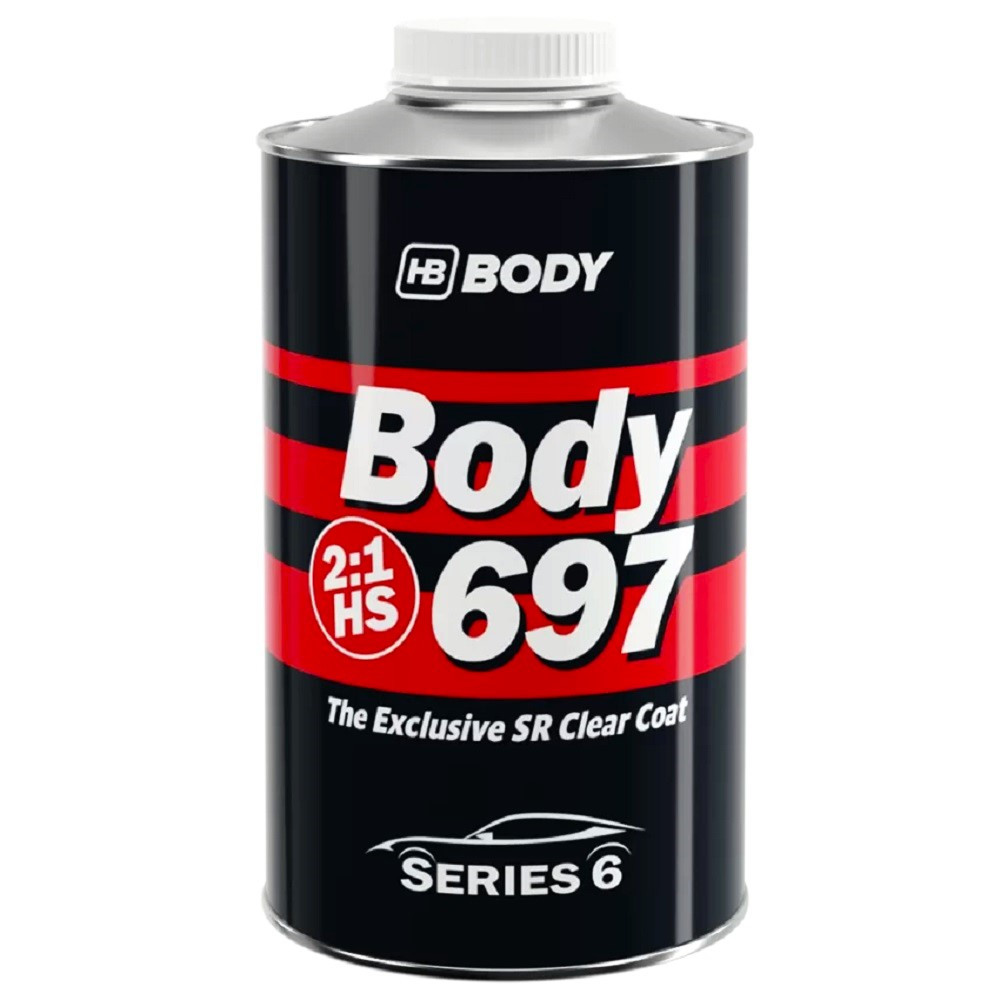 Акриловий лак без затверджувача прозорий Body 697 2K HS 2:1 Clear SR 1л