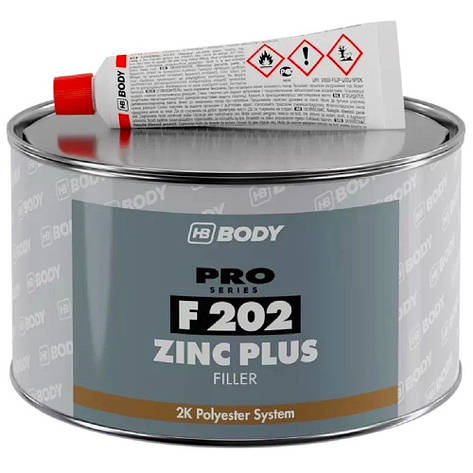 Універсальна середньозерниста шпаклівка Body F202 Zinc Plus 1800+60г, фото 2