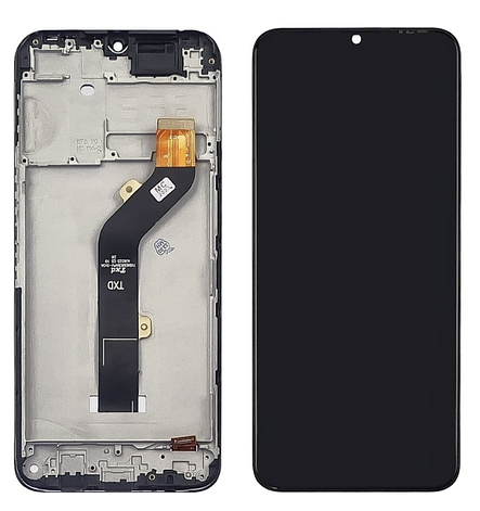 Дисплей (екран) для Tecno Spark 7 KF6 + тачскрин, чорний, з передньою панеллю, фото 1