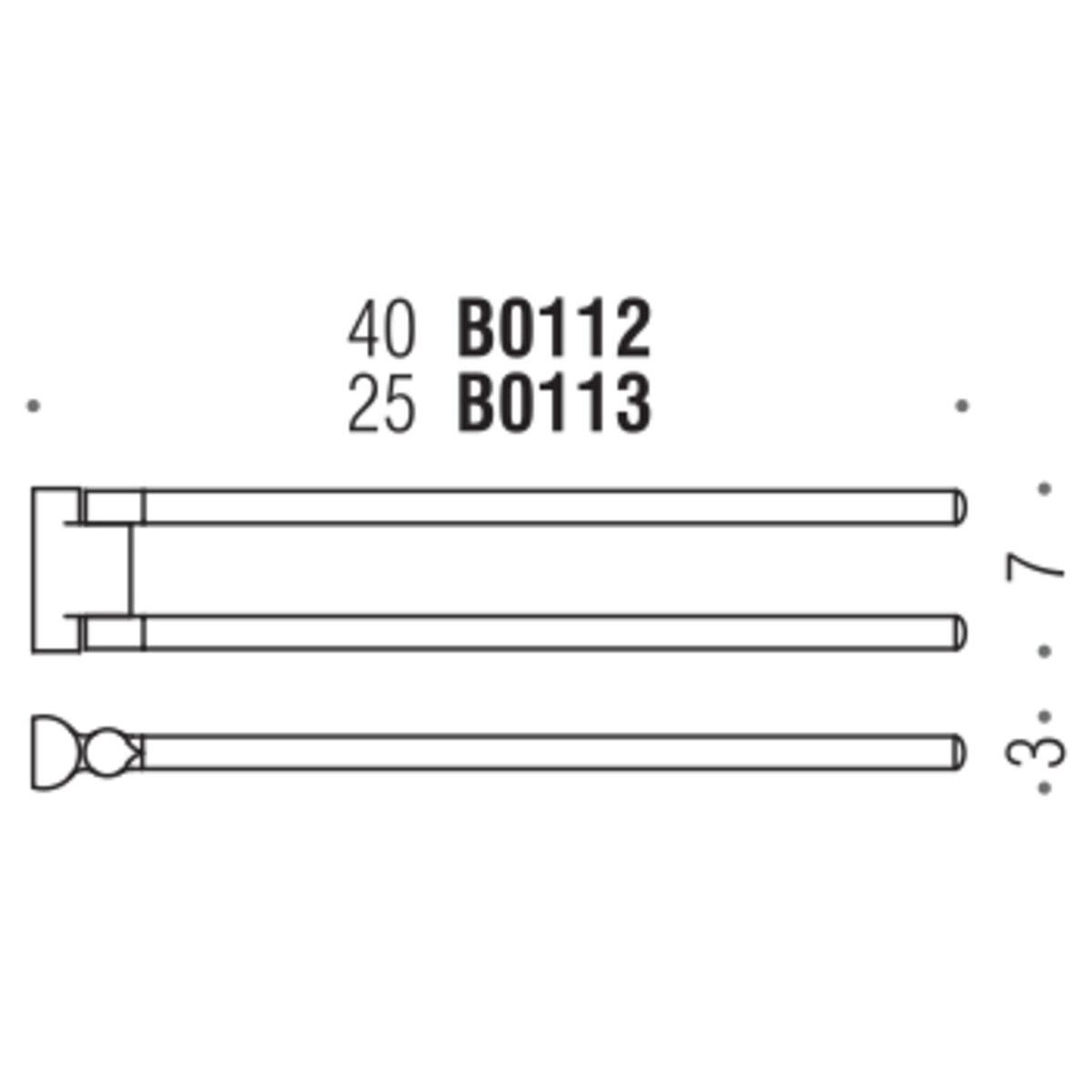 Colombo B0113 LunaВішалка подвійна 25см хром, фото 1