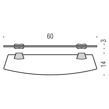 Полічка 60 см хром Colombo B2816 Land