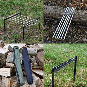 Набір шампурів з металевими ручками(6 шт.), 14 мм + Чохол для шампурів + Похідна рамка для шампурів