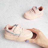 Кросівки, кеди на ліпучці рожеві для дівчинки устілка шкіряна із супінатором Розмір 21-26, фото 4