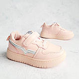 Кросівки, кеди на ліпучці рожеві для дівчинки устілка шкіряна із супінатором Розмір 21-26, фото 2