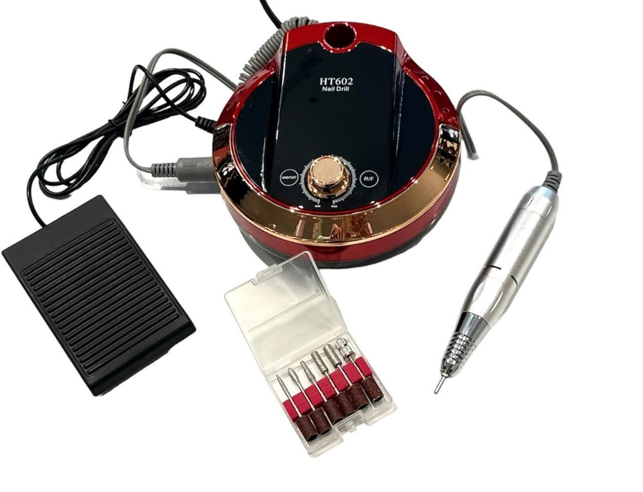Фрезер HT602 Chrom (Червоний) на 65 Вт., 35 000 об. для манікюру та педикюру, фото 1