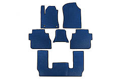 Поліуретанові килимки 3 ряди EVA  Сині Середній ряд - 3 місця для Toyota Sequoia