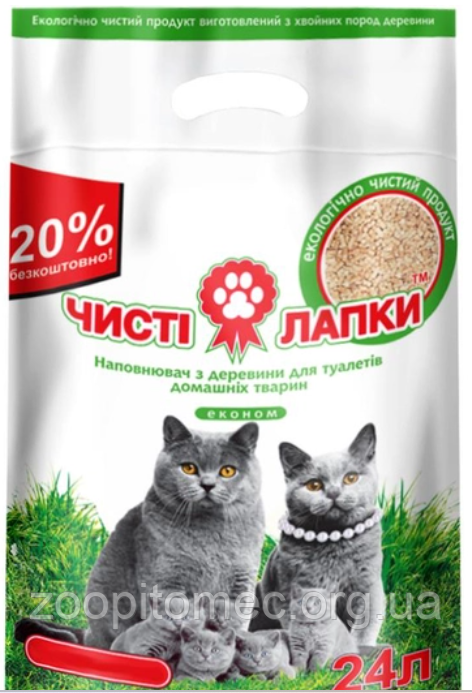 Чисті лапки наповнювач універсальний деревне 10 кг